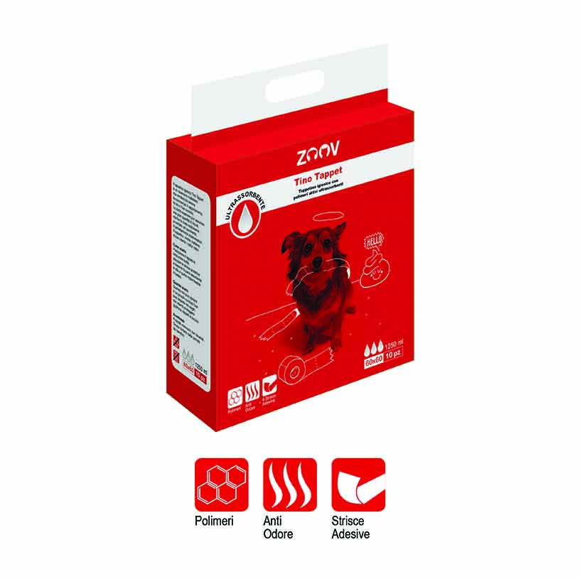 ZOOV TAPPETINO IGIENICO TINO TAPPET MIS 60X60 CM - 10 PZ