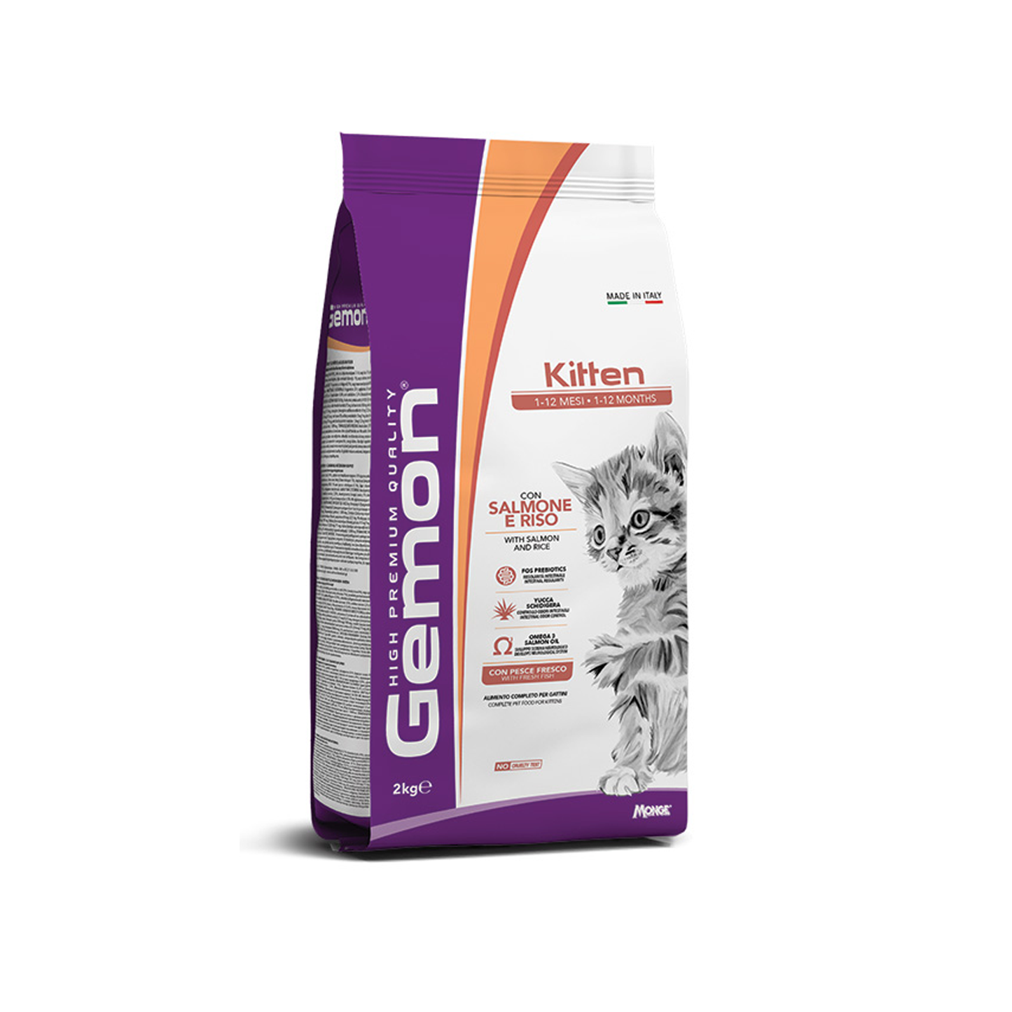 Gemon Kitten con Salmone e Riso 2 KG