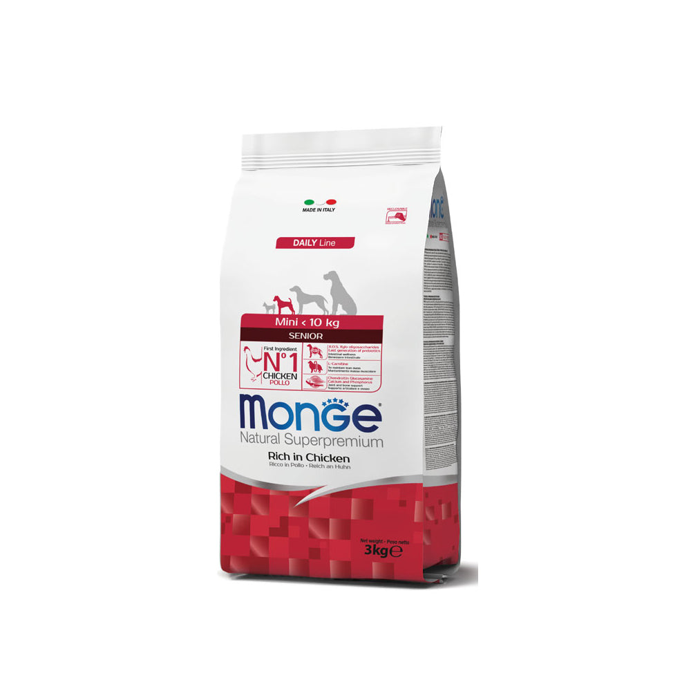 Monge Natural Superpremium Mini Senior Ricco in Pollo 3 KG