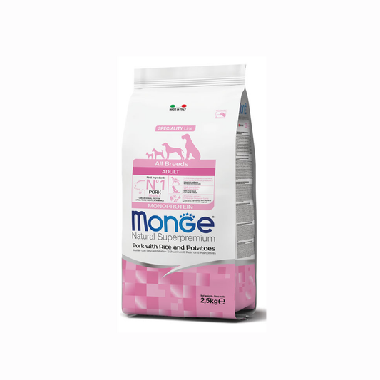 Monge Natural Superpremium All Breeds Adult Monoprotein Maiale con Riso e Patate 2.5 kg
