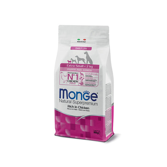 Monge Natural Superpremium Extra Small Puppy & Junior Ricco di Pollo 800 GR